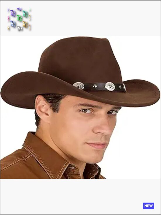 Sparkly Rhinestone Western Cowboy Hat Adjustable Felt Bling Party Accessory